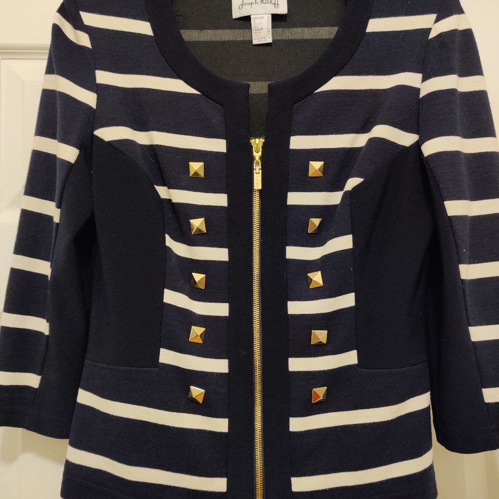 Navy White Cardigan Size 4
